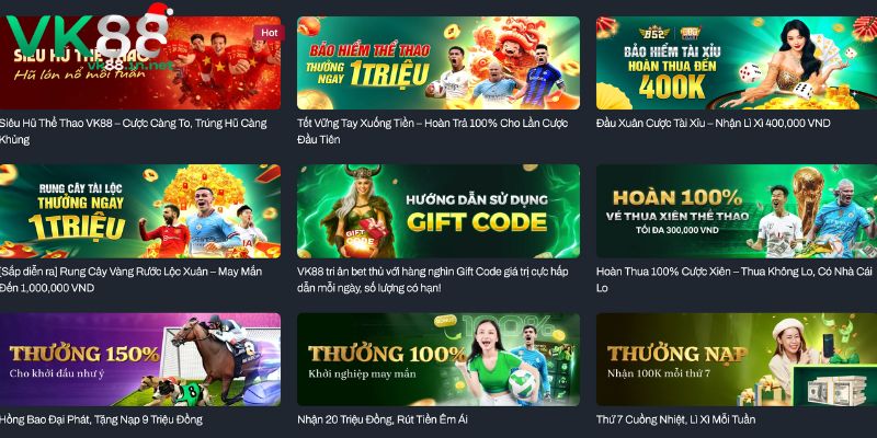 Trang chủ Khuyến mãi trên nhà cái VK88