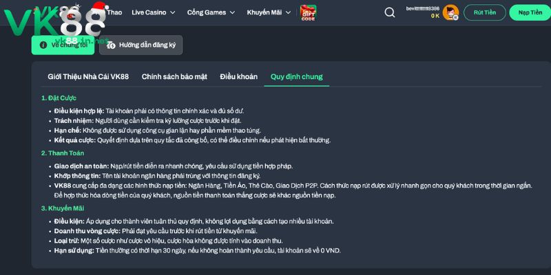 Trang chủ Những điều cần lưu ý khi tham gia VK88