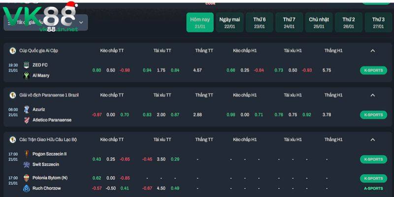 Giao diện sảnh chơi trên nhà cái