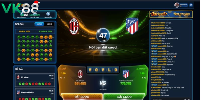 Theo dõi trận đấu mãn nhãn tại trang VK88